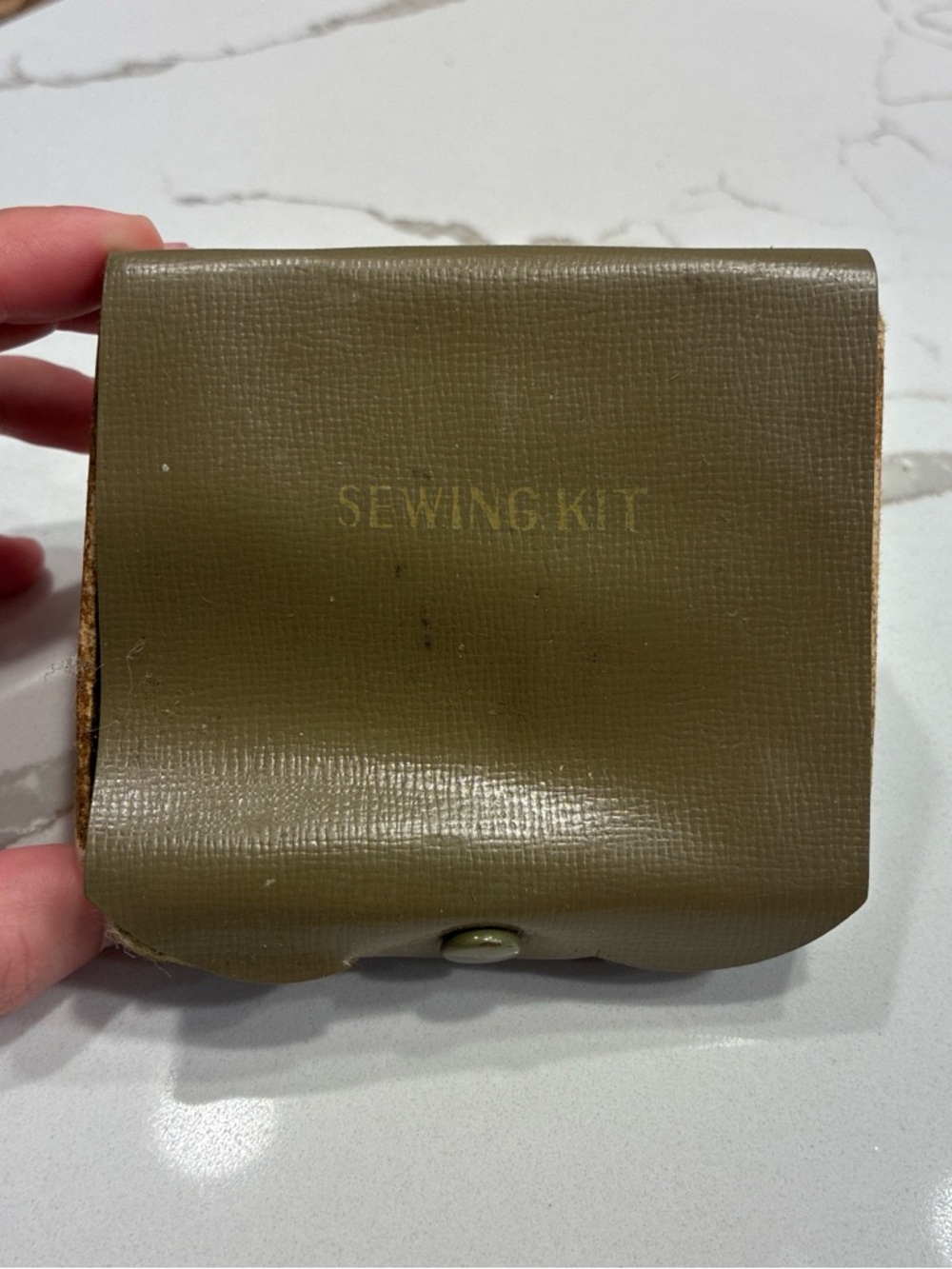Vintage Olive Green Sewing Kit Pouch